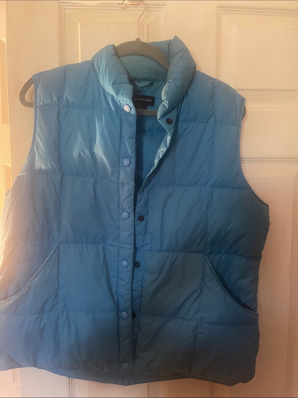 Lands' End Light Blue Quilted Puffer Vest